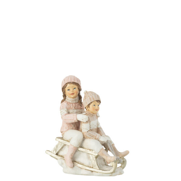 Ragazza/Ragazzo + Slittino Bianco/Rosa