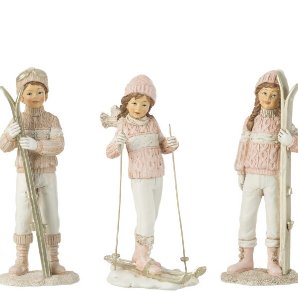 Trio Ragazza/Ragazzo Sci Bianco/Rosa Assortimento Di 3