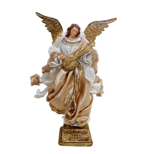 ANGELO CON CHITARRA ABITO GOLD SU PIEDISTALLO